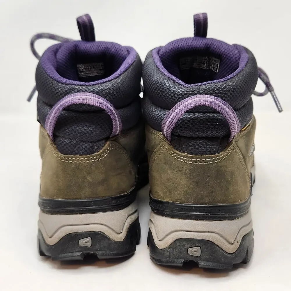 Keen Gypsum II Gray Purple Leather Ankle Hiking Boots Women Size 7.5 Waterproof